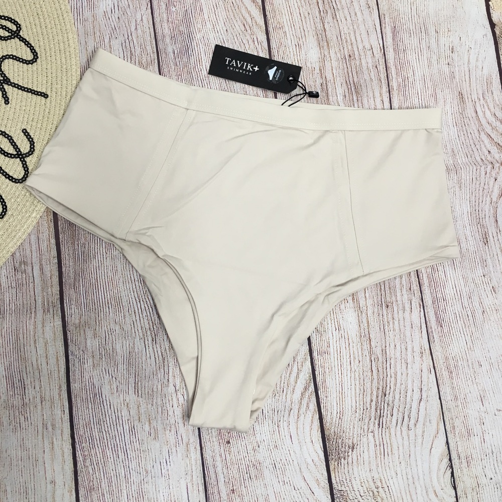 Tavik Paradise High Waist Tapioca Bikini Bottoms L